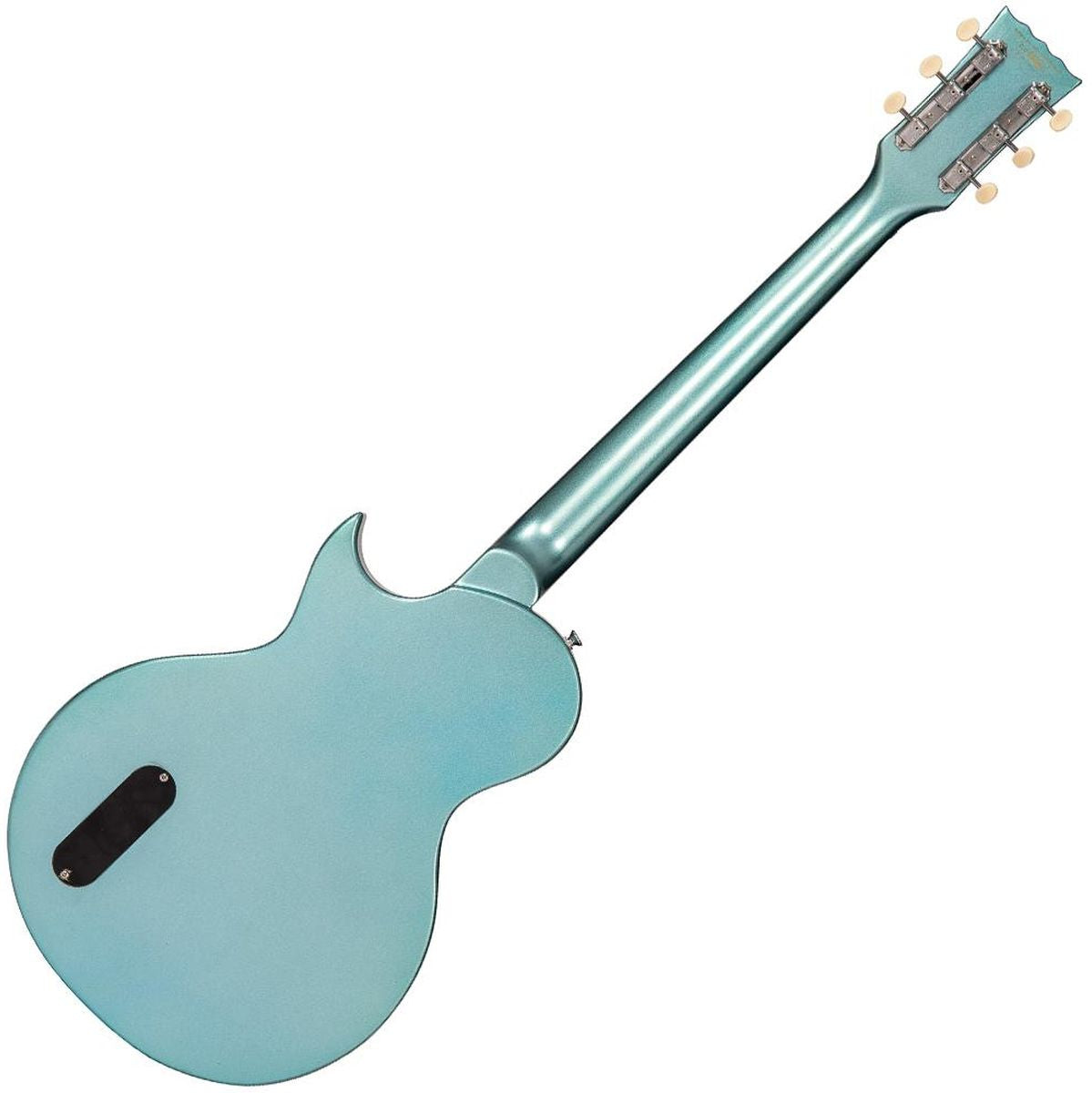 Vintage V120 Electric Guitar-Single Cut - Gun Hill Blue