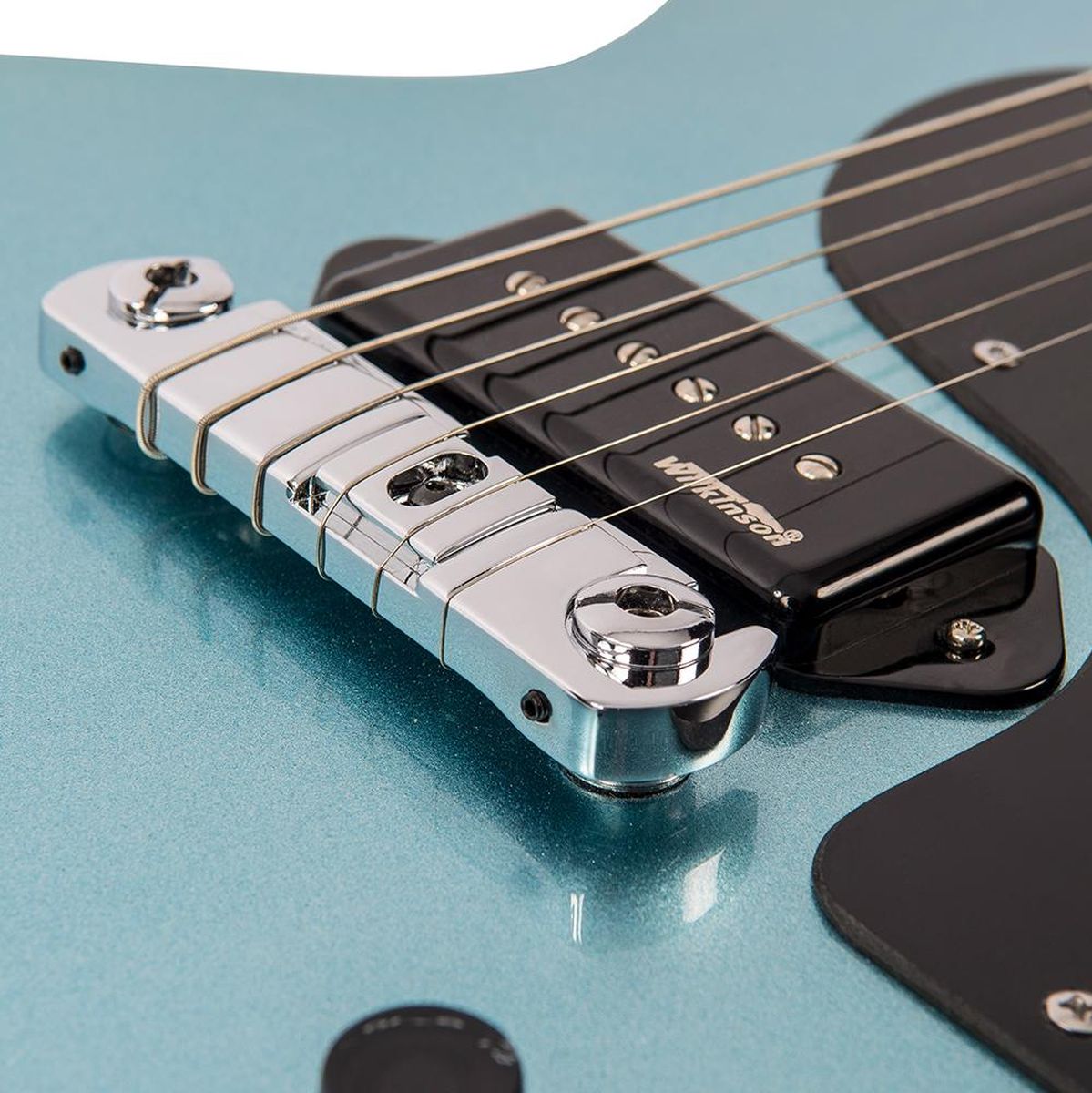 Vintage V120 Electric Guitar-Single Cut - Gun Hill Blue