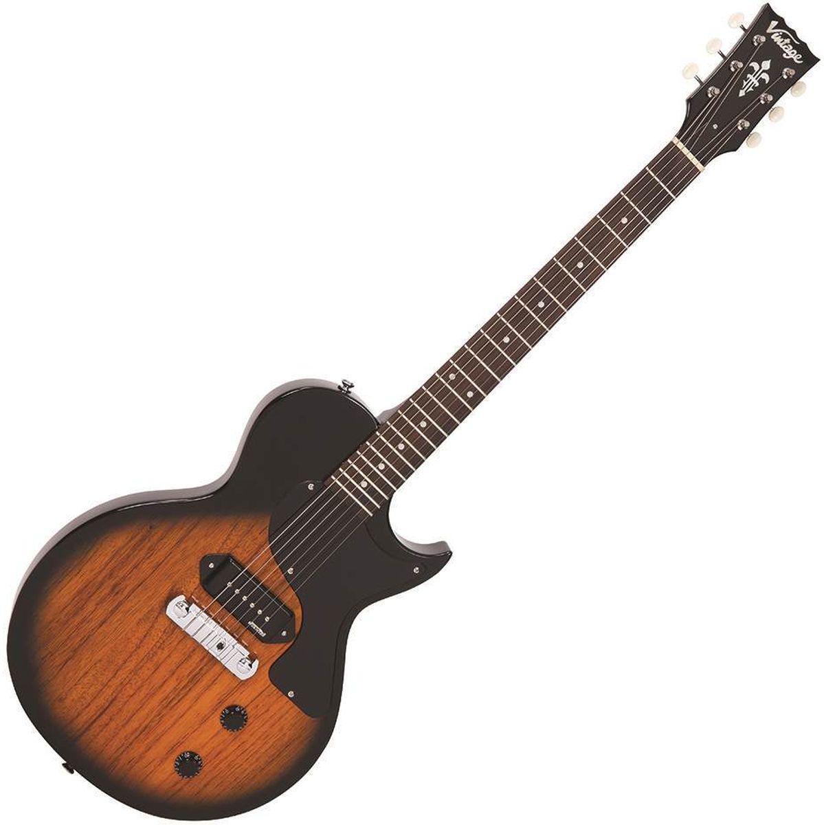Vintage V120 Electric Guitar-Single Cut - Two Tone Sunburst
