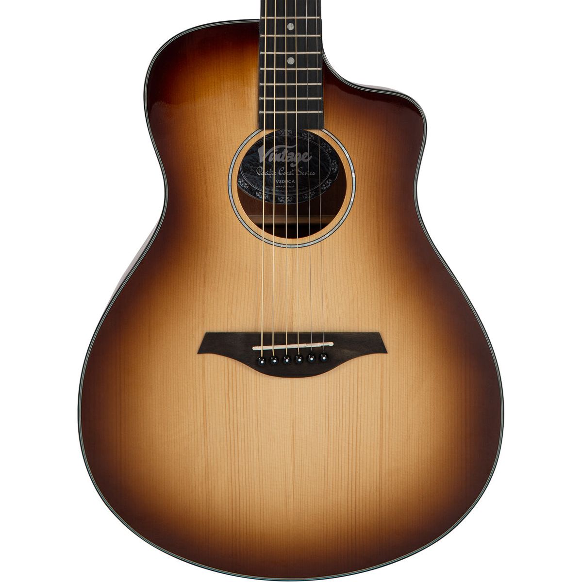 Vintage Pacific Coast Series Acoustic Guitar - Cherryburst