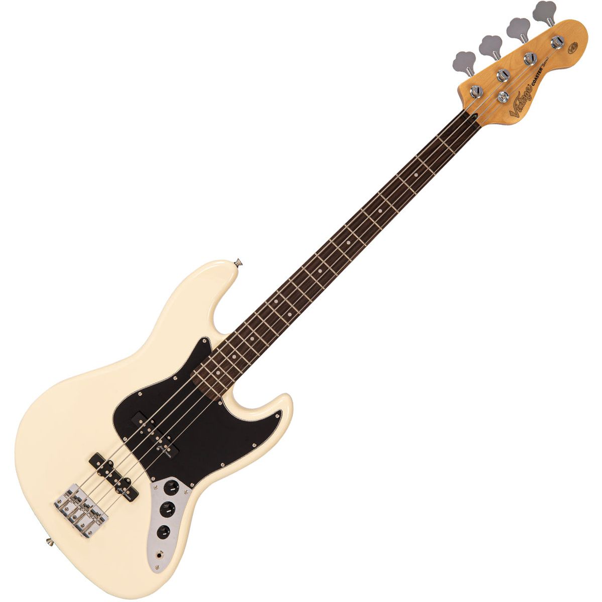Vintage V49 Coaster Series Bass Guitar - Vintage White