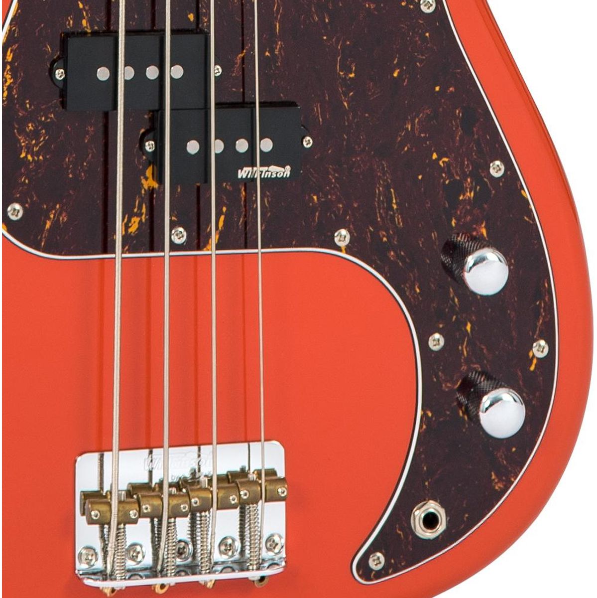 Vintage V4 Bass-Maple FB - Firenza Red