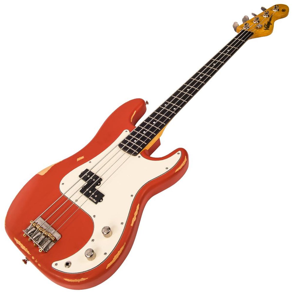Vintage V4 Bass Icon - Distressed Firenza Red