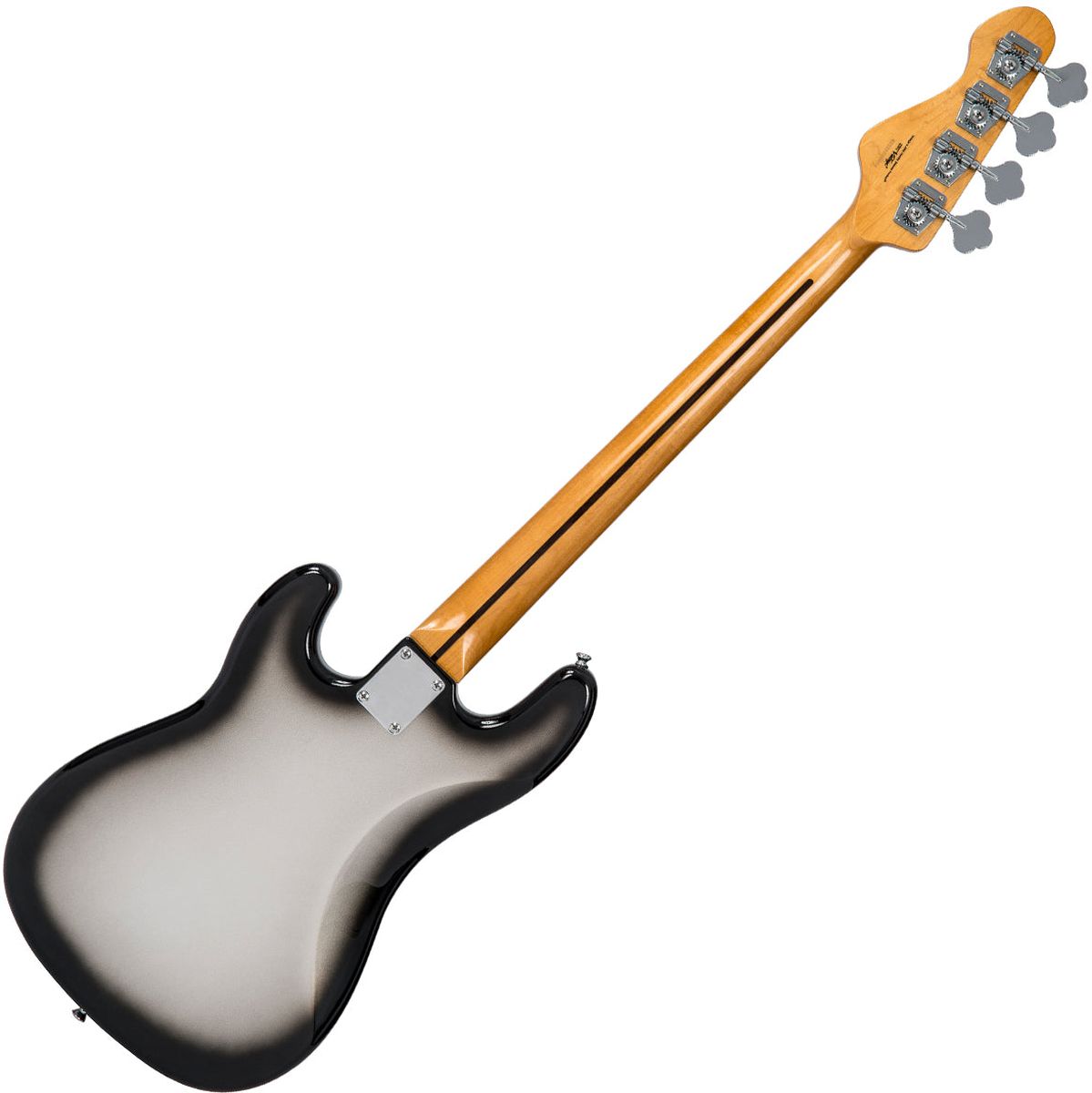 Vintage V4 Bass Guitar Maple - Silver Burst