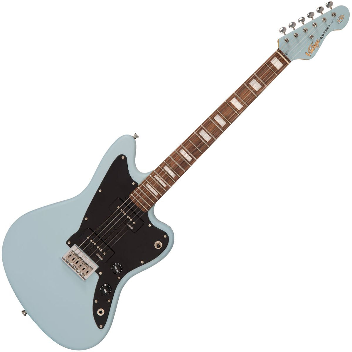 Vintage V65 Hardtail Electric Guitar - Satin Blue