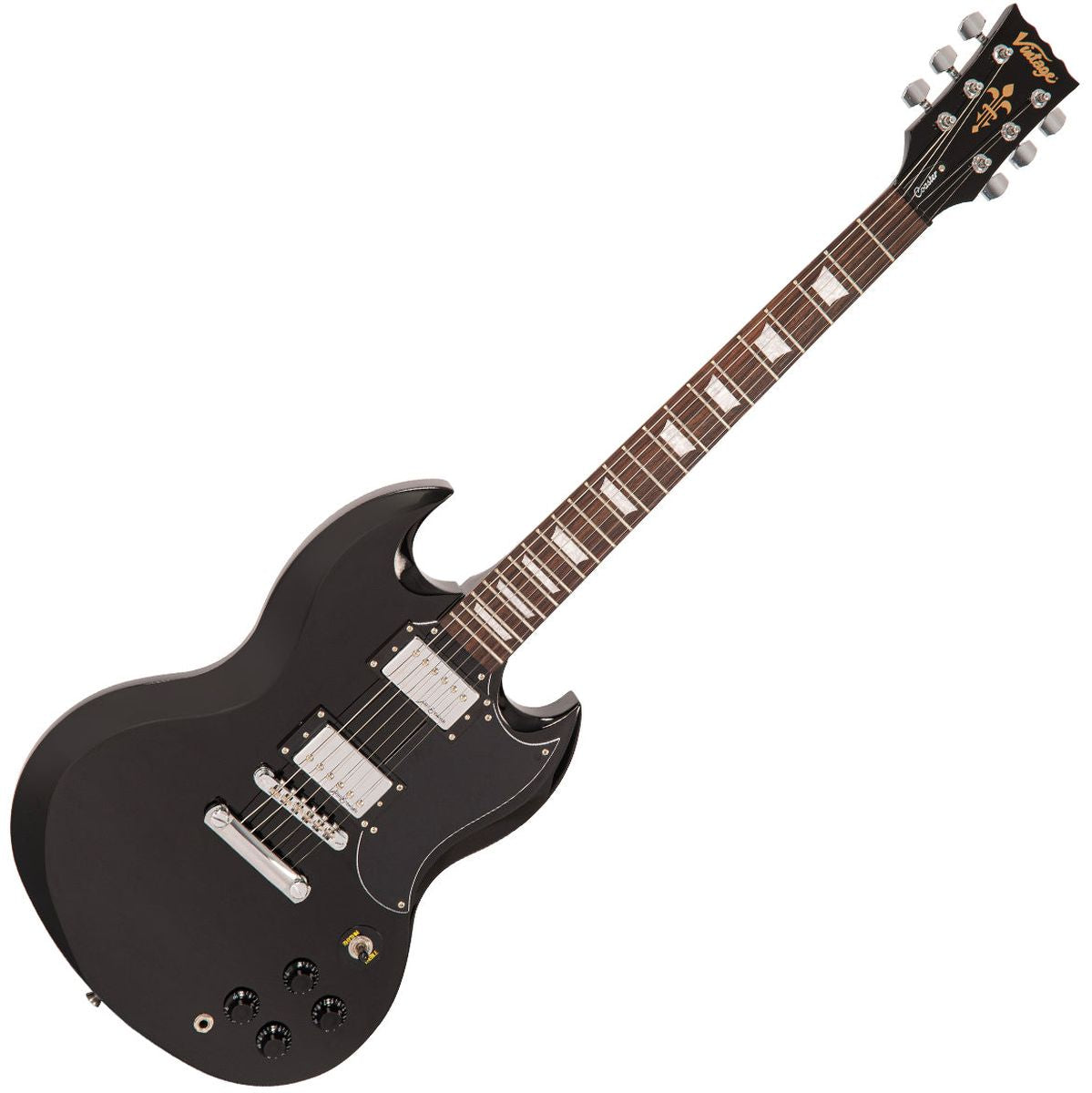 Vintage V69 Coaster Series Electric Guitar - Gloss Black