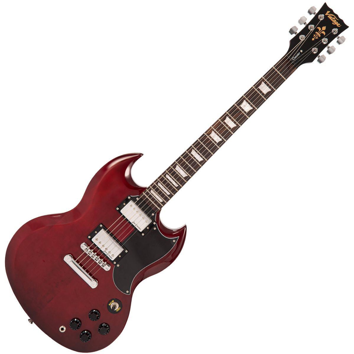 Vintage V69 Coaster Series Electric Guitar - Cherry Red