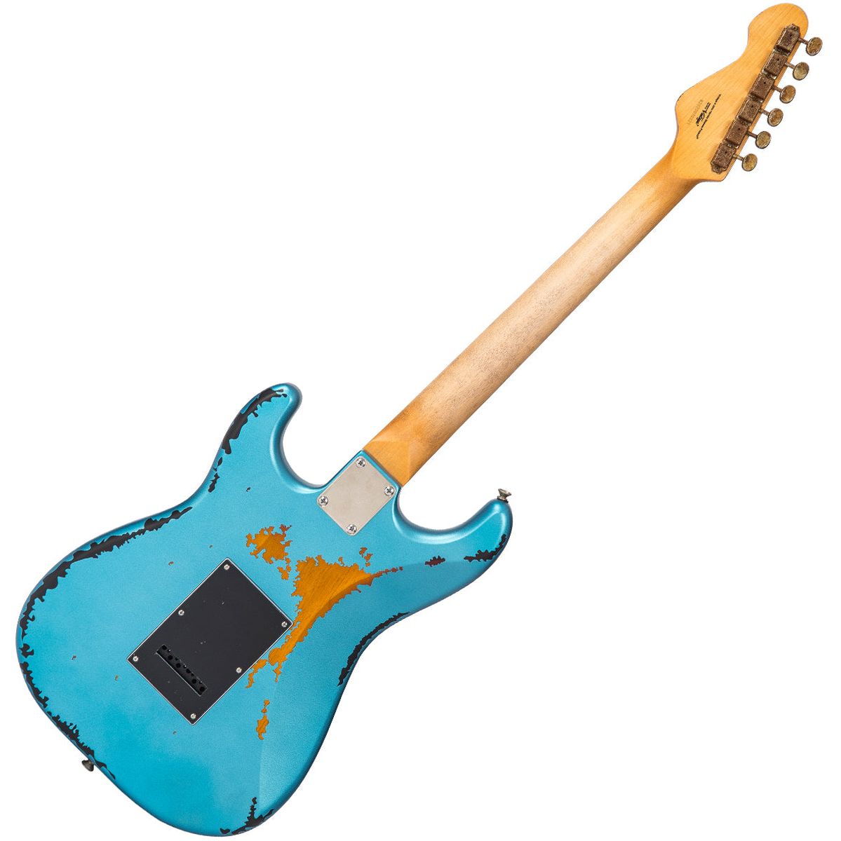 Vintage V6 Icon - Distressed Gun Hill Blue On Sunburst