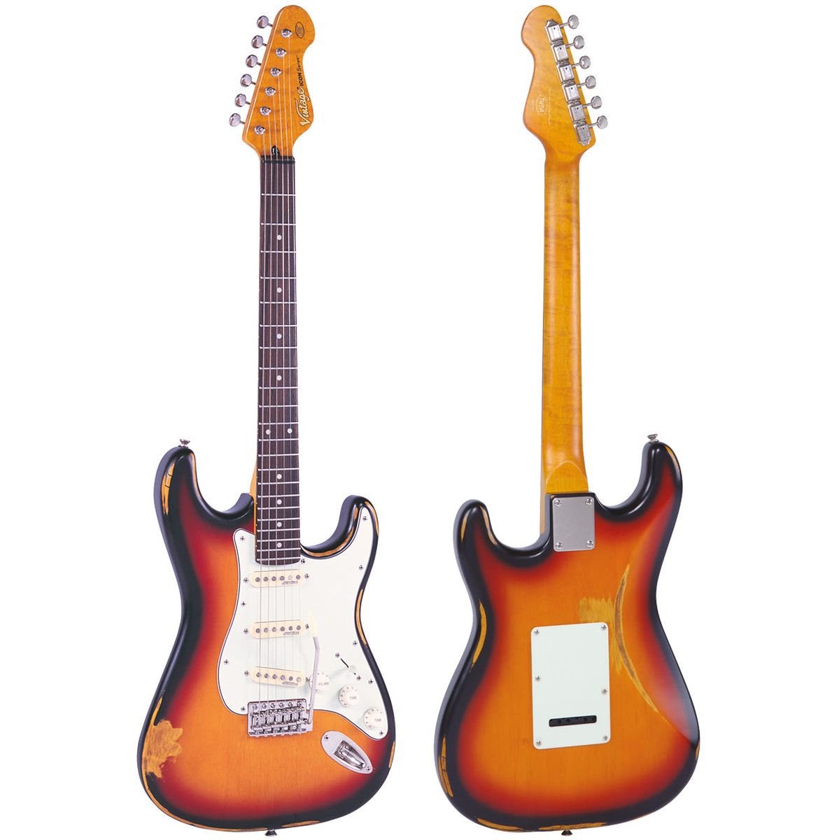 Vintage V6 Icon - Distressed Sunset Sunburst