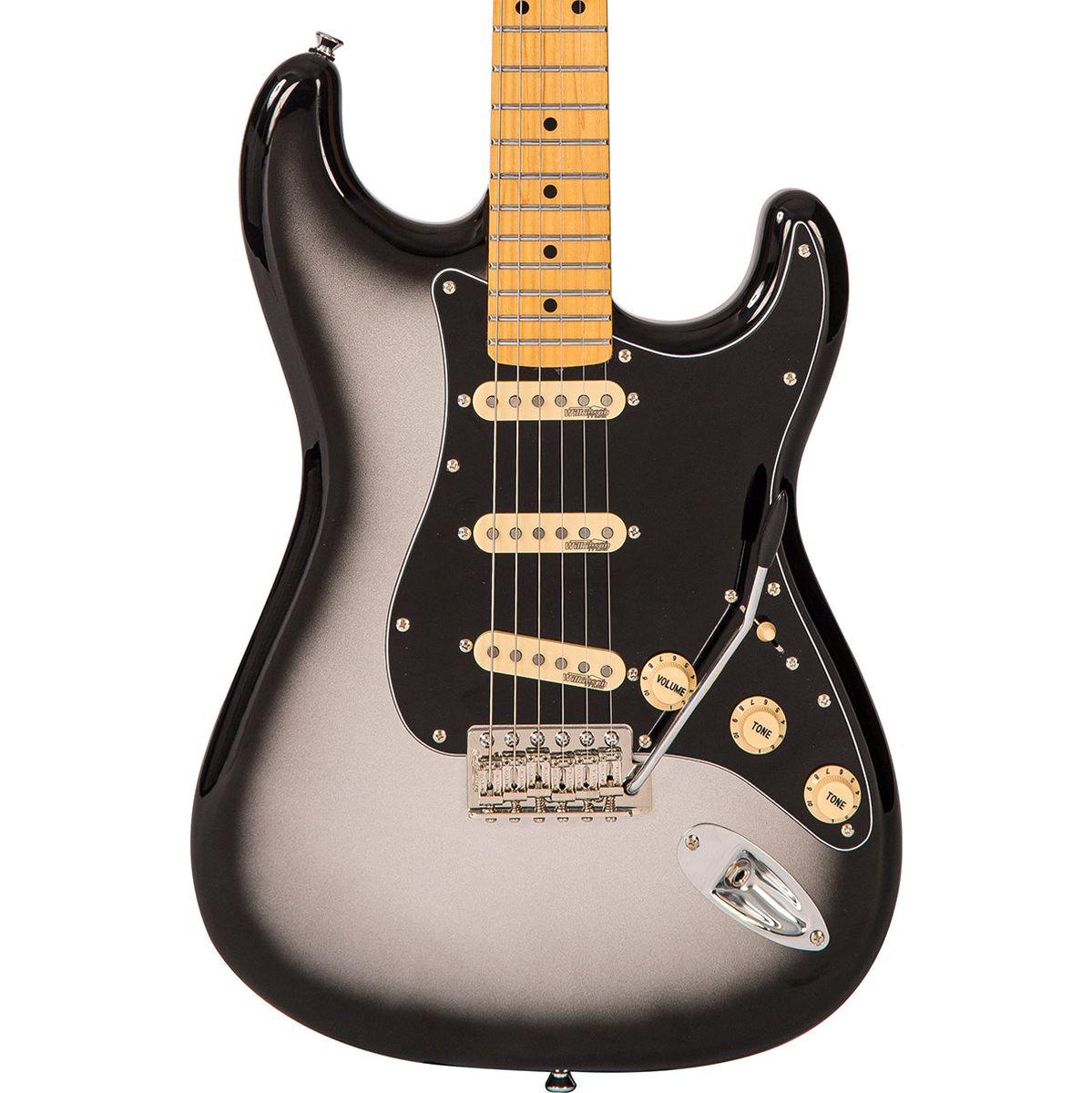 Vintage V6 Electric Guitar Maple - Silver Burst