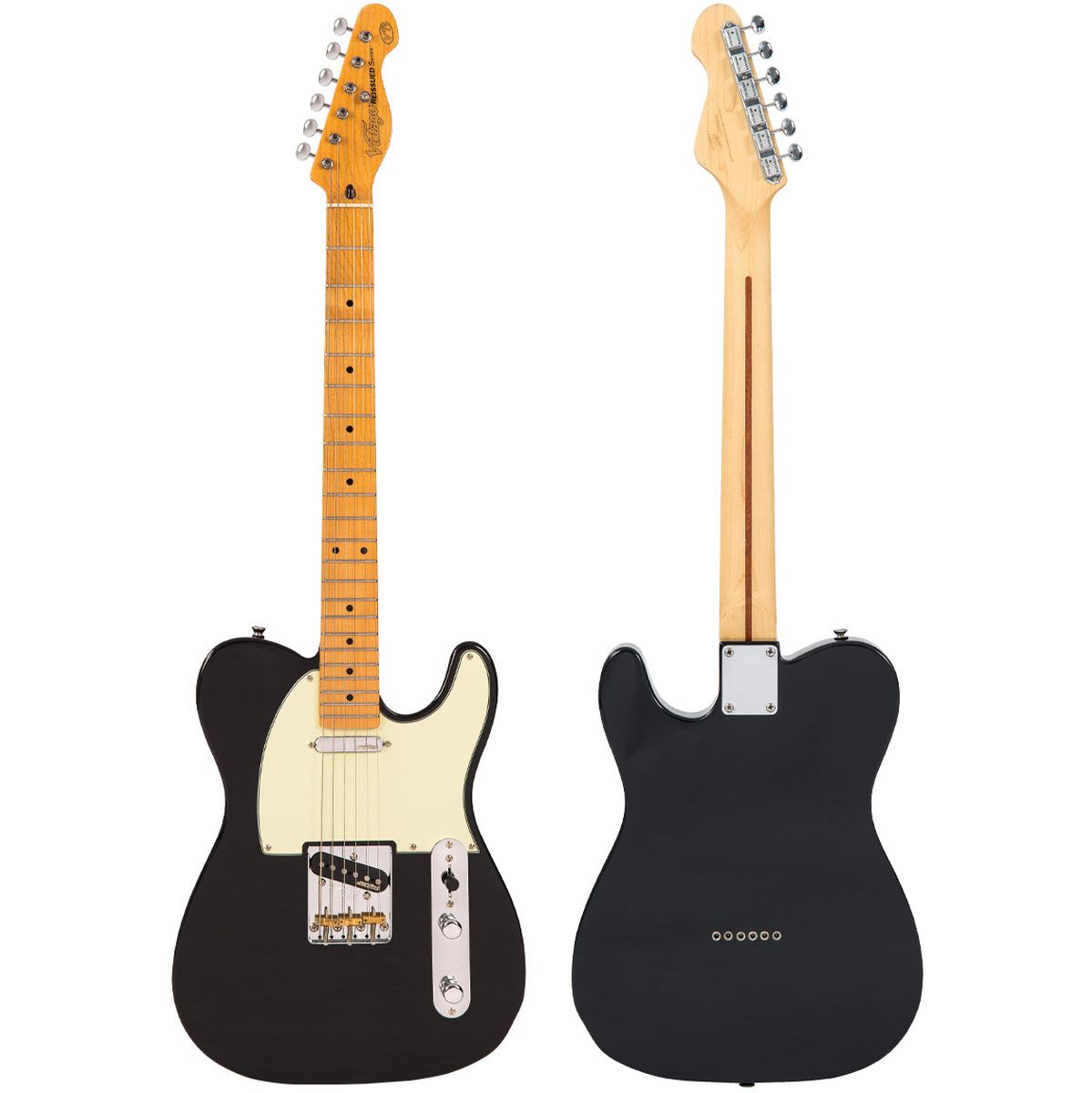 Vintage V75 Electric Guitar - Gloss Black