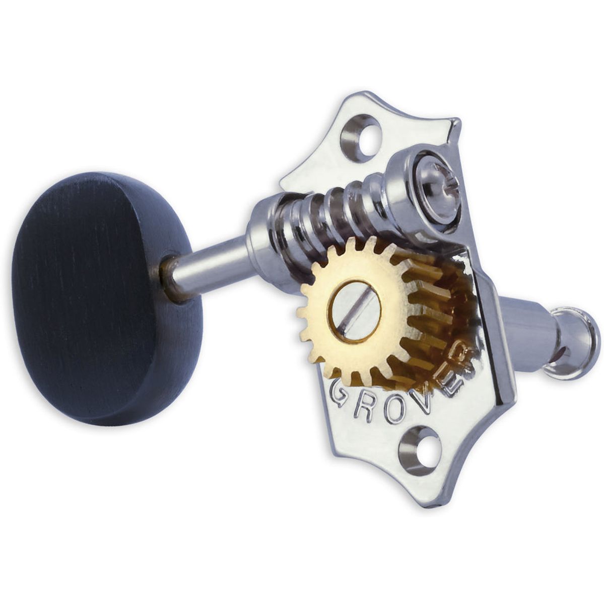 Grover Statite Vertical Set 6 Ebony Buttons Chrome