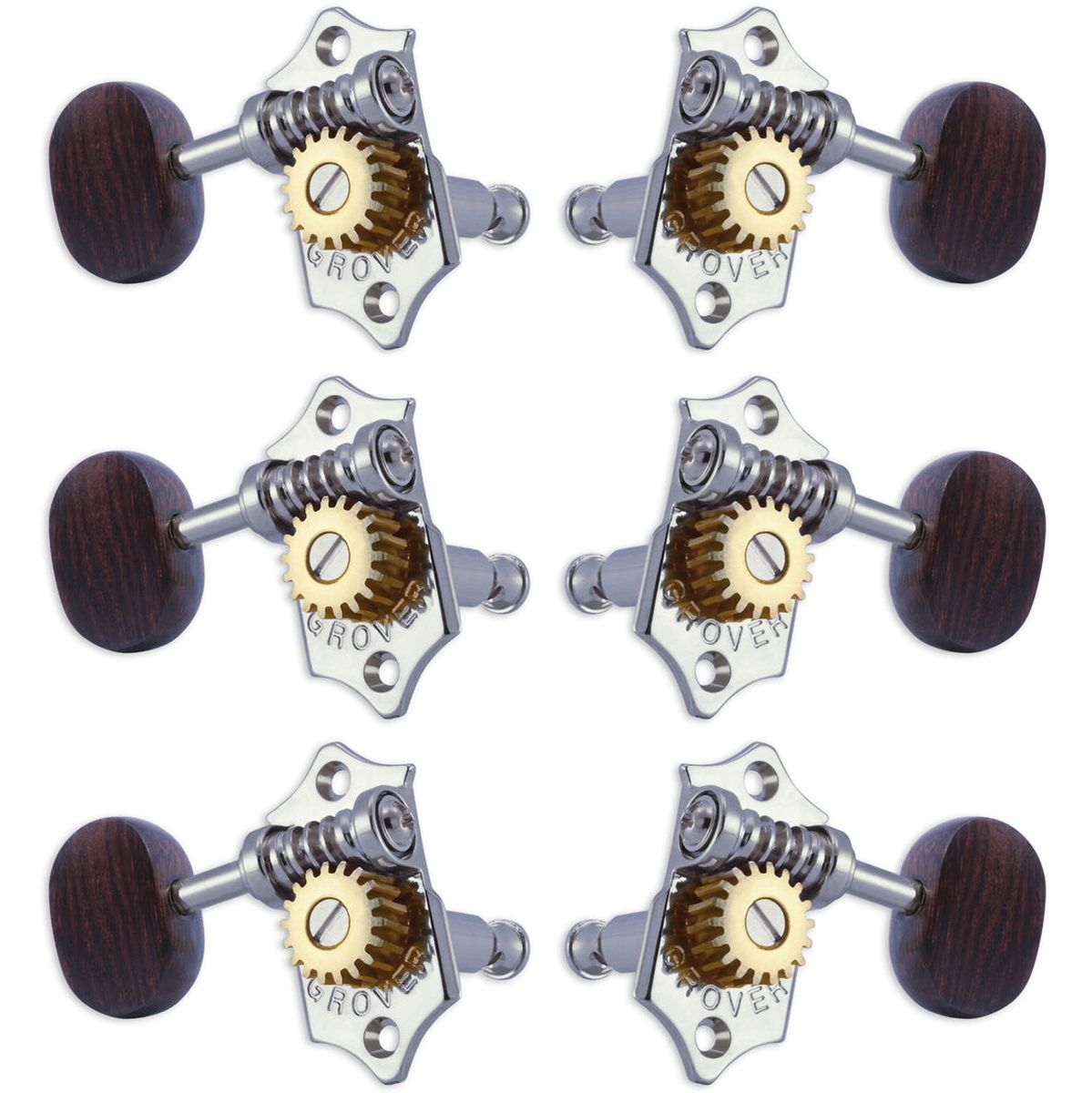 Grover Statite Vertical Set 6 Rosewood Buttons Chrome