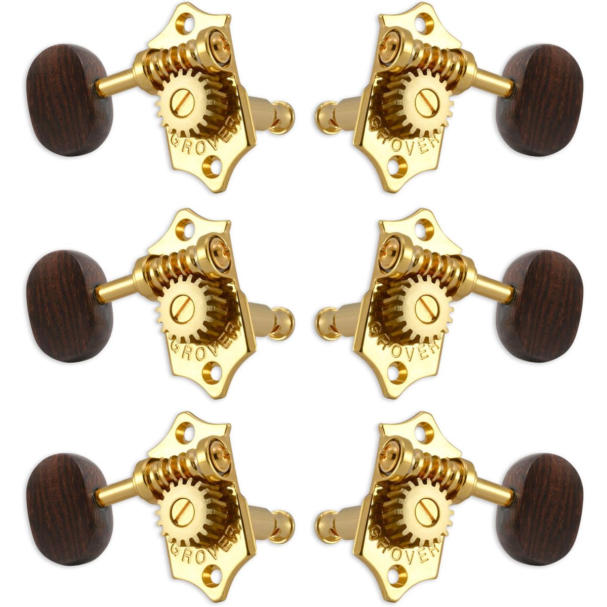 Grover Statite Vertical Set 6 Rosewood Buttons Gold