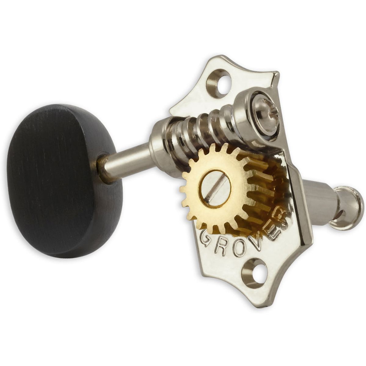 Grover Statite Vertical Set 6 Ebony Buttons Nickel