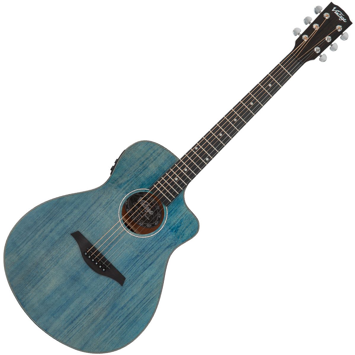 Vintage Pacific Coast Series Electro Acoustic Guitar - Denim Blue