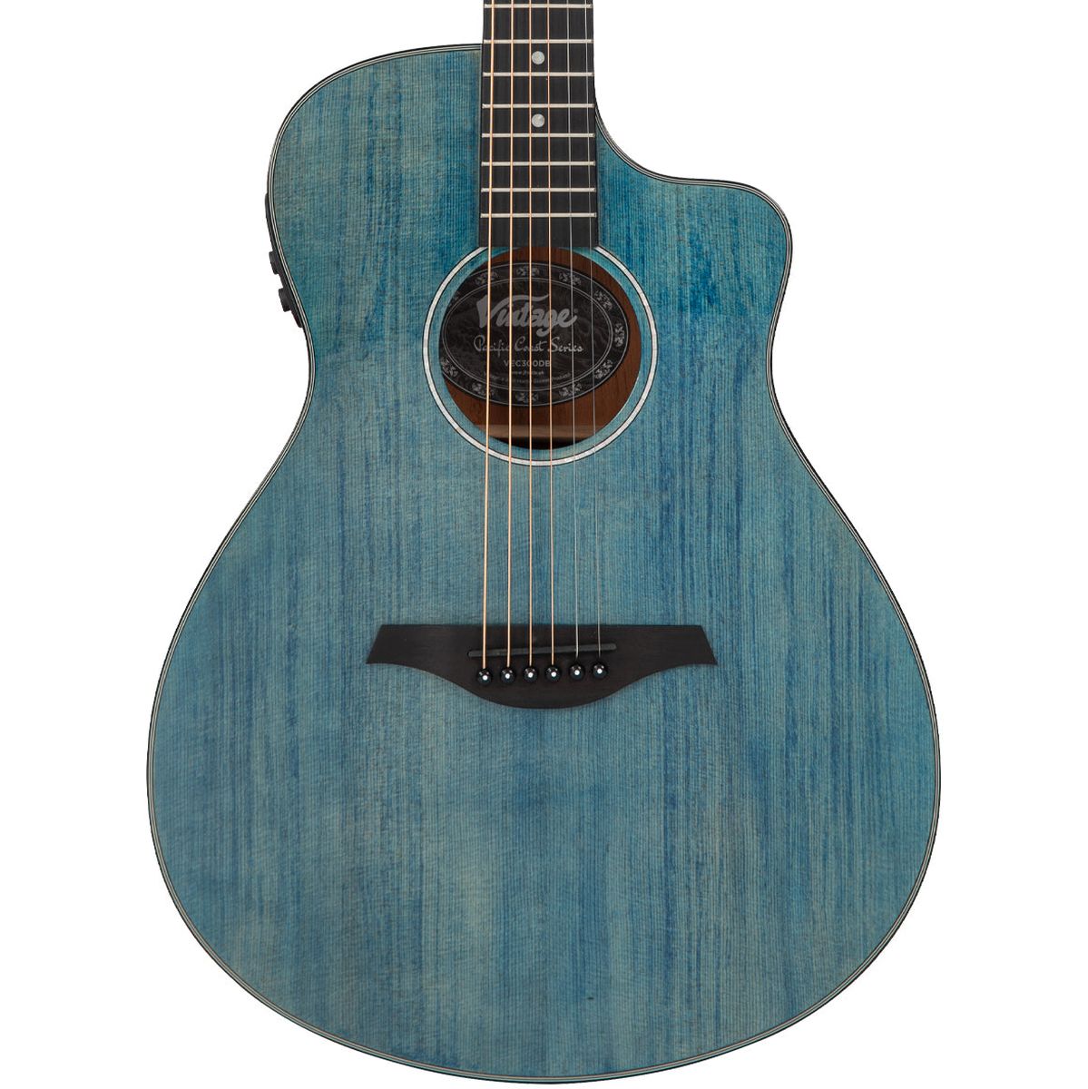 Vintage Pacific Coast Series Electro Acoustic Guitar - Denim Blue