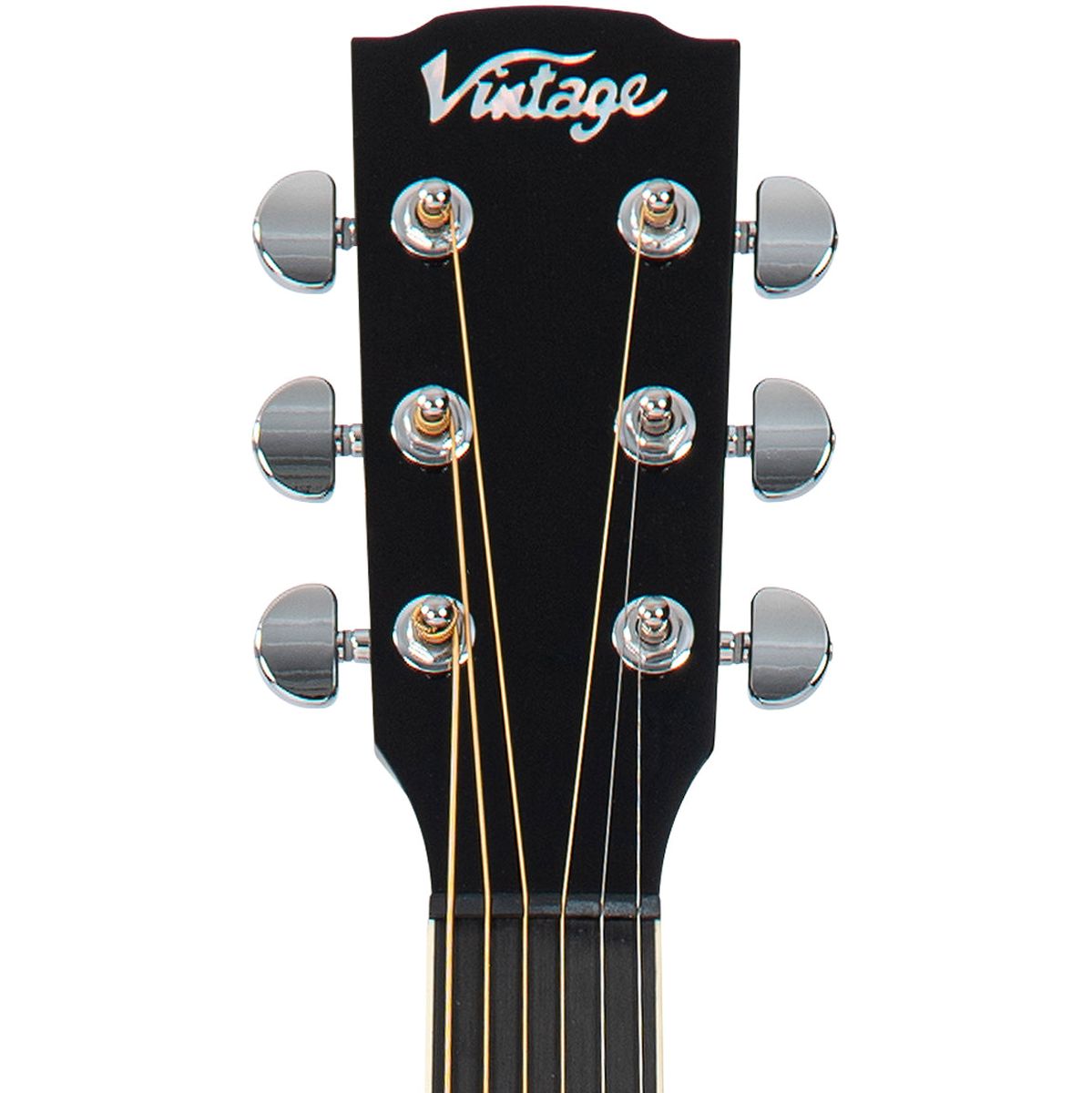 Vintage Pacific Coast Series Electro Acoustic Guitar - Midnite Black