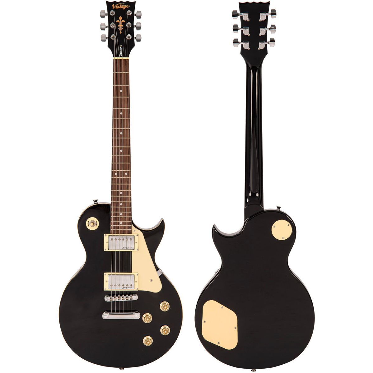 Vintage V10 Coaster Electric Guitar Pack - Gloss Black