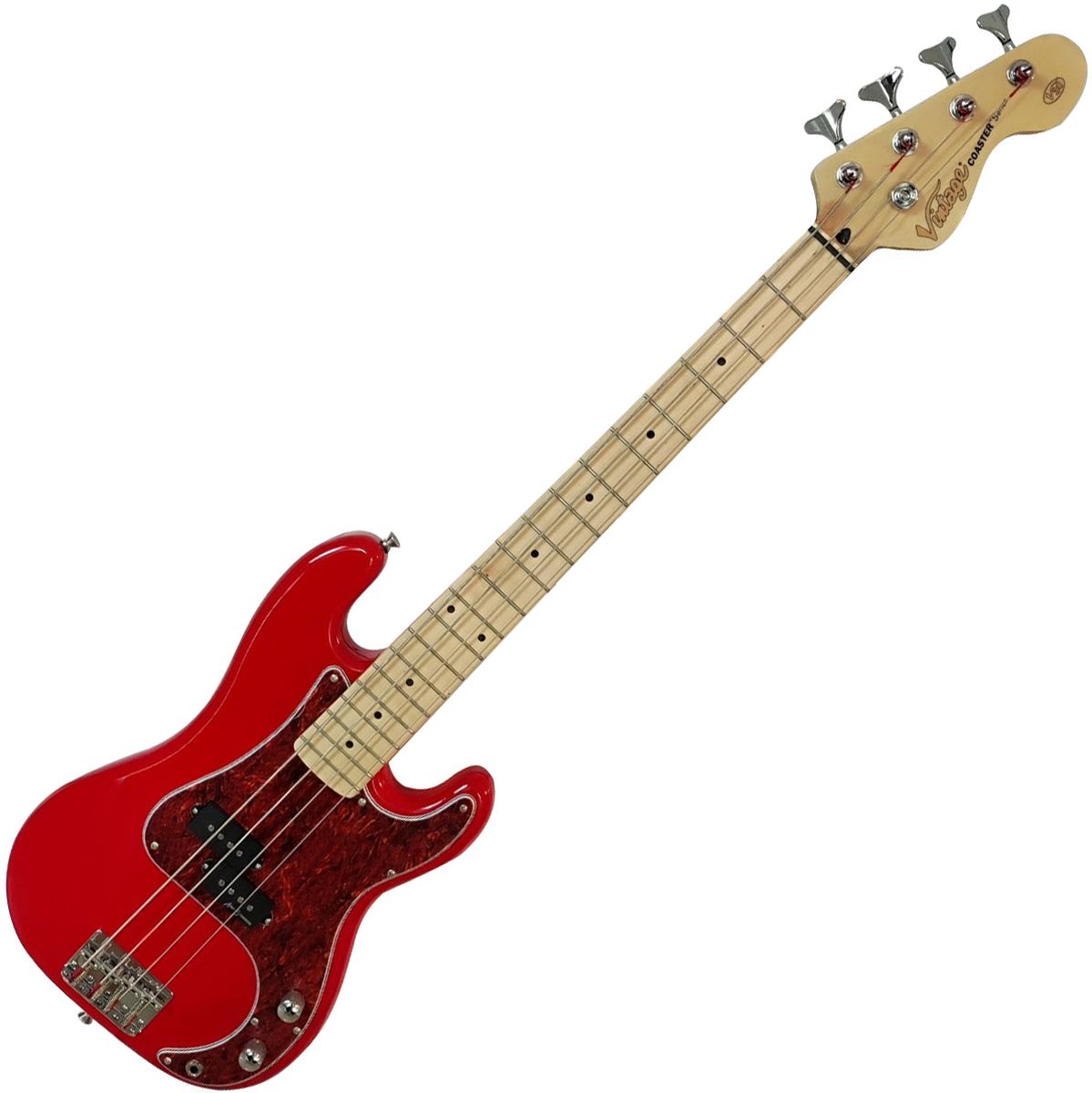 Vintage V30 Coaster 78 Bass Guitar Pack - Gloss Red