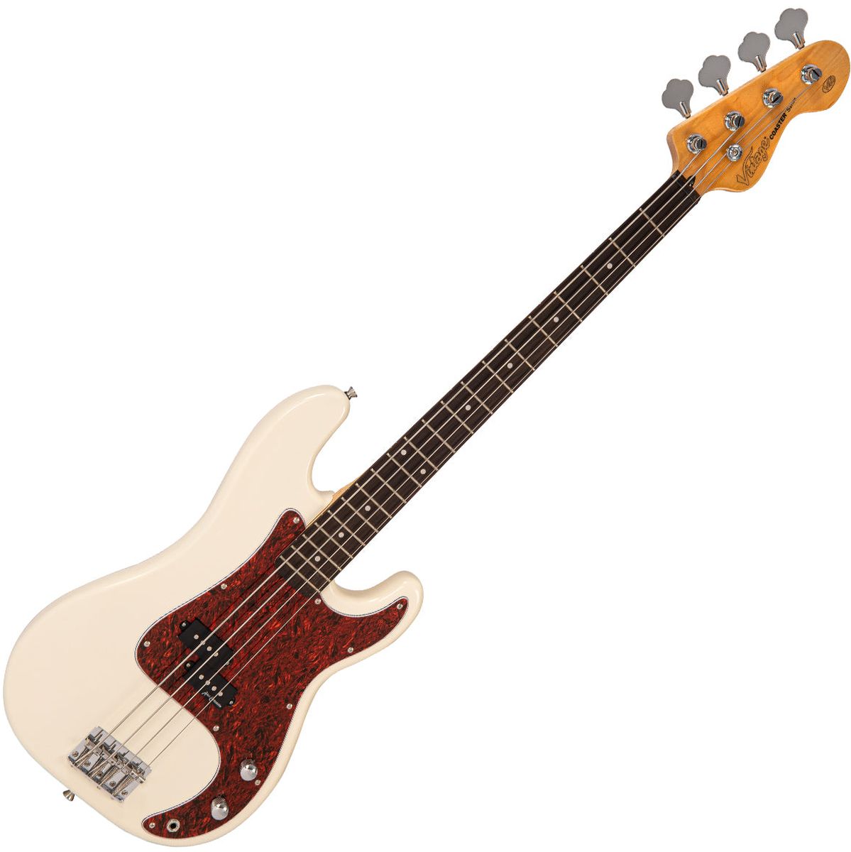 Vintage V40 Coaster Bass Guitar Pack - Vintage White