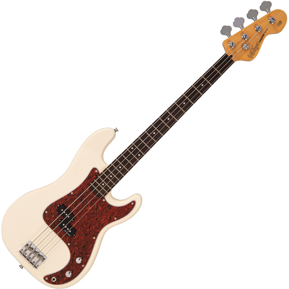 Vintage V40 Coaster Bass Guitar Pack - Vintage White
