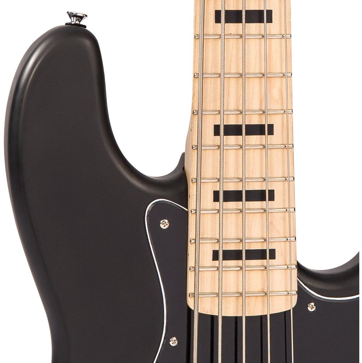 Vintage VJ75 5 String Bass - Maple FB - Gloss Black