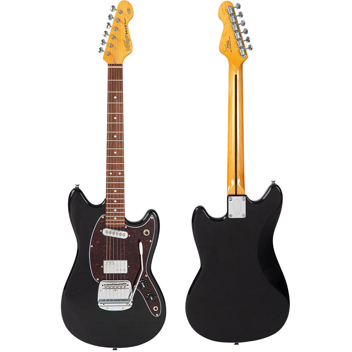 Vintage Revo Series Colt HS Duo Guitar - Boulevard Black