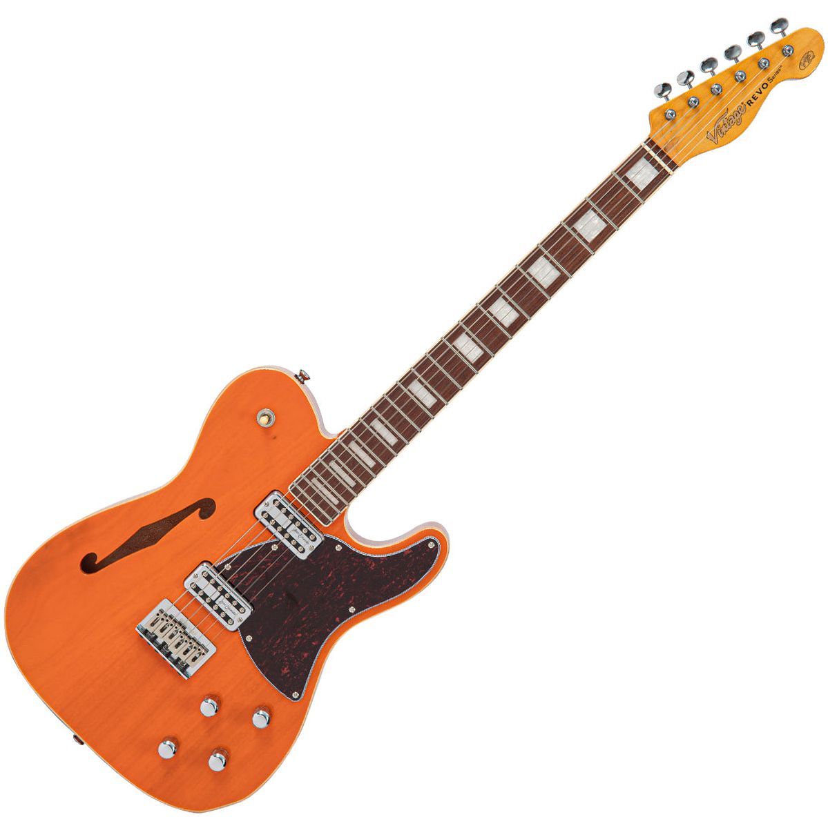 Vintage REVO Series 'Midline' Trans Orange Elektrische gitaar