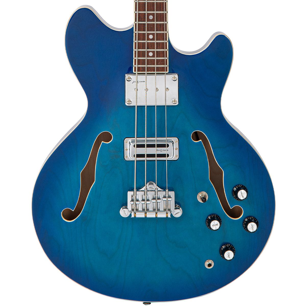 Vintage Revo Series Supreme Semi Acoustic Bass - Blueburst