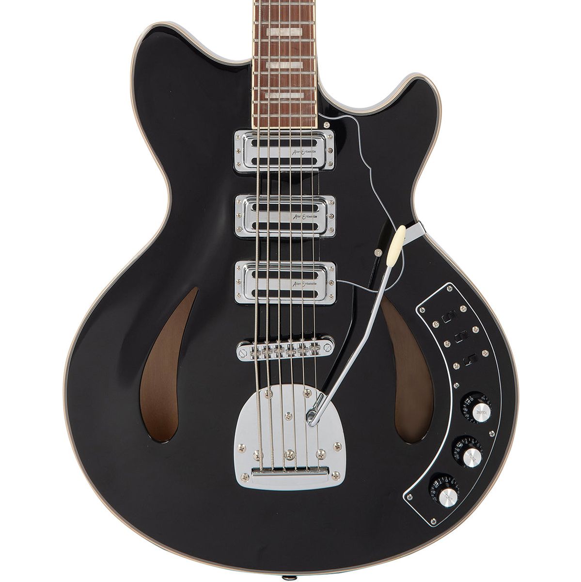 Vintage Revo Series Custom Supreme Baritone Guitar - Boulevard Black