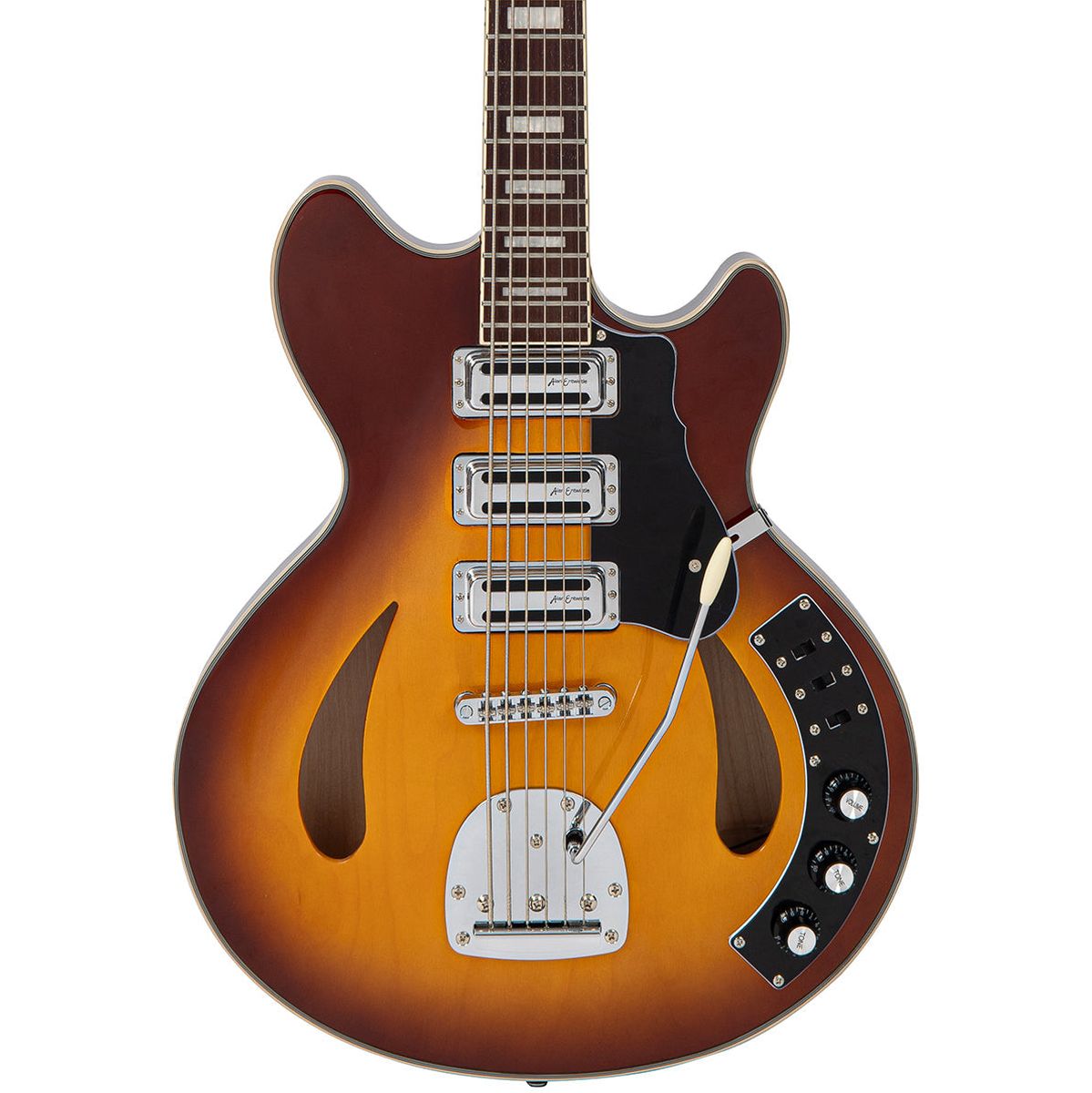 Vintage Revo Series Custom Supreme Baritone Guitar - Tobacco Sunburst