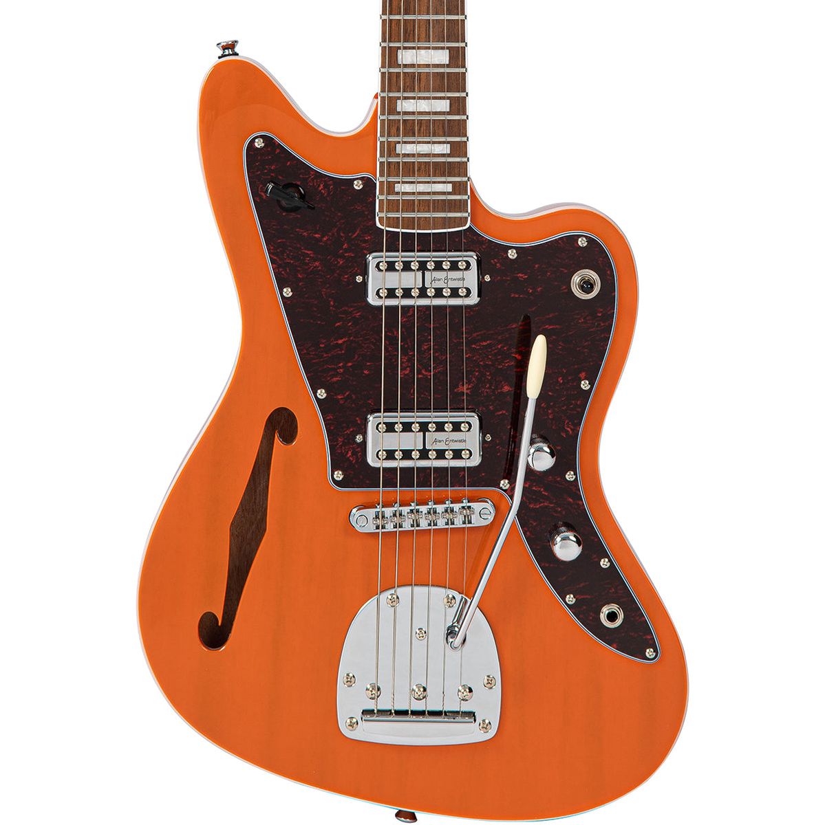 Vintage Revo Series Surfmaster Thinline Twin Guitar - Trans Orange