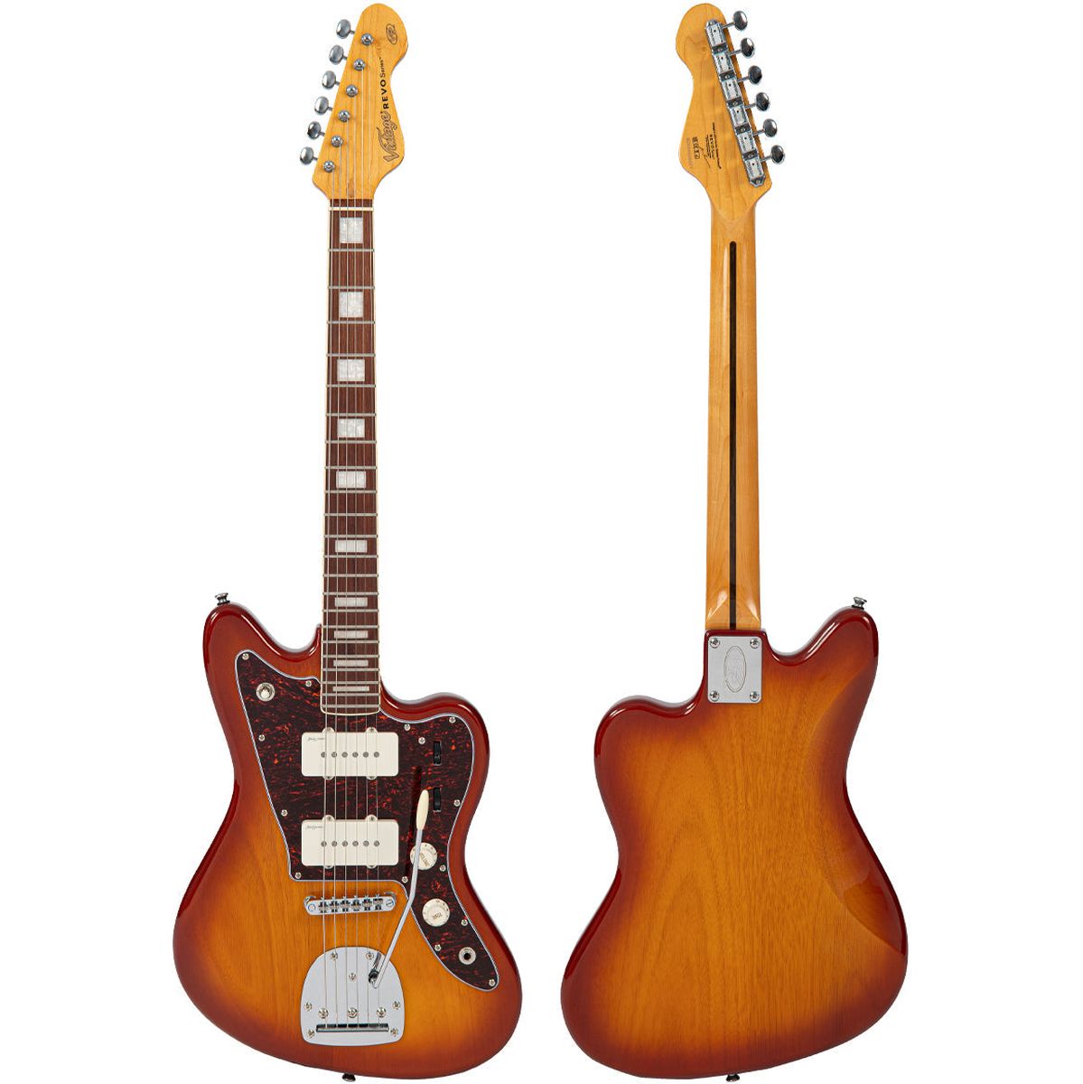 Vintage Revo Series Surfmaster 90 Guitar - Amberburst