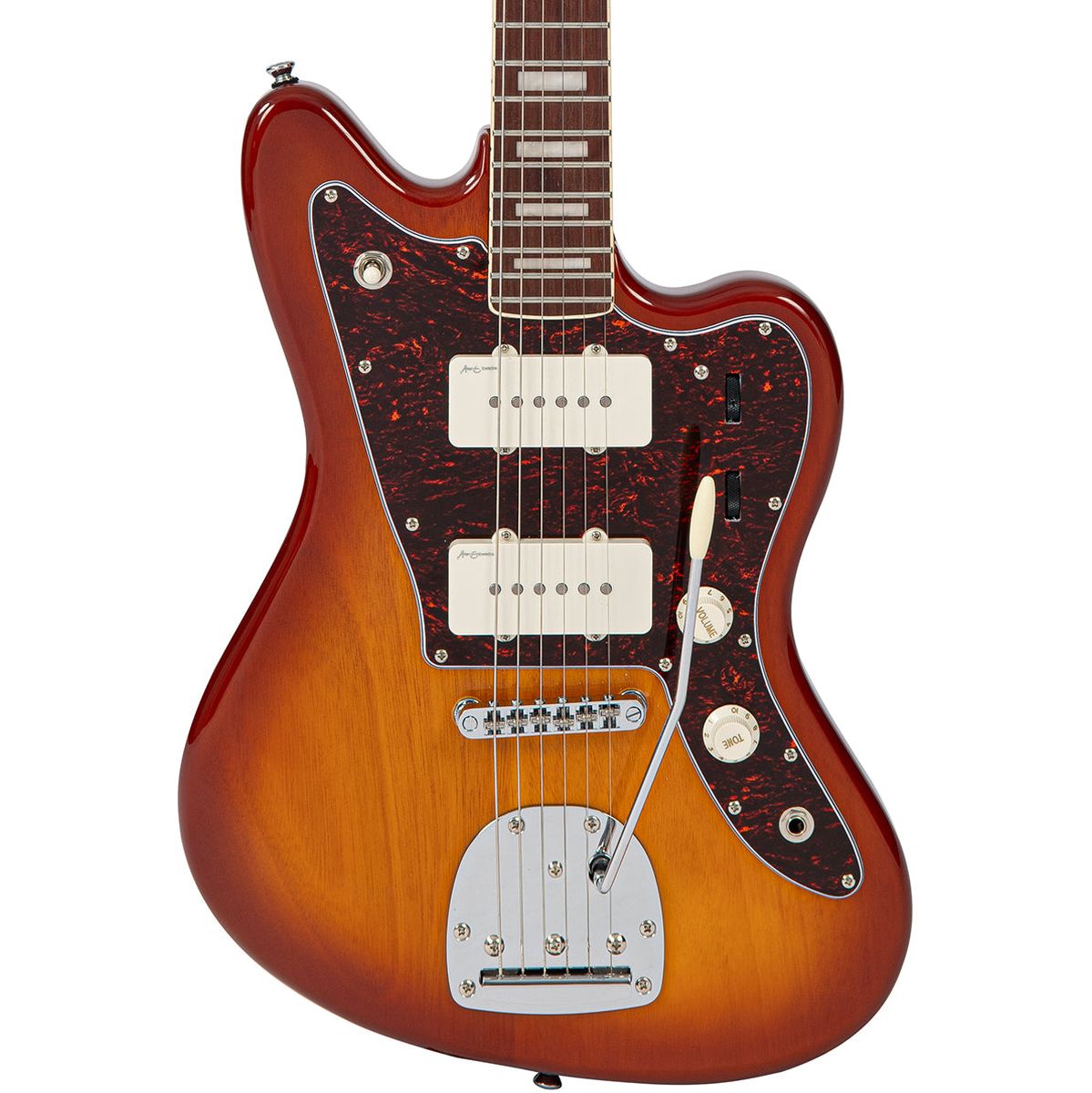 Vintage Revo Series Surfmaster 90 Guitar - Amberburst