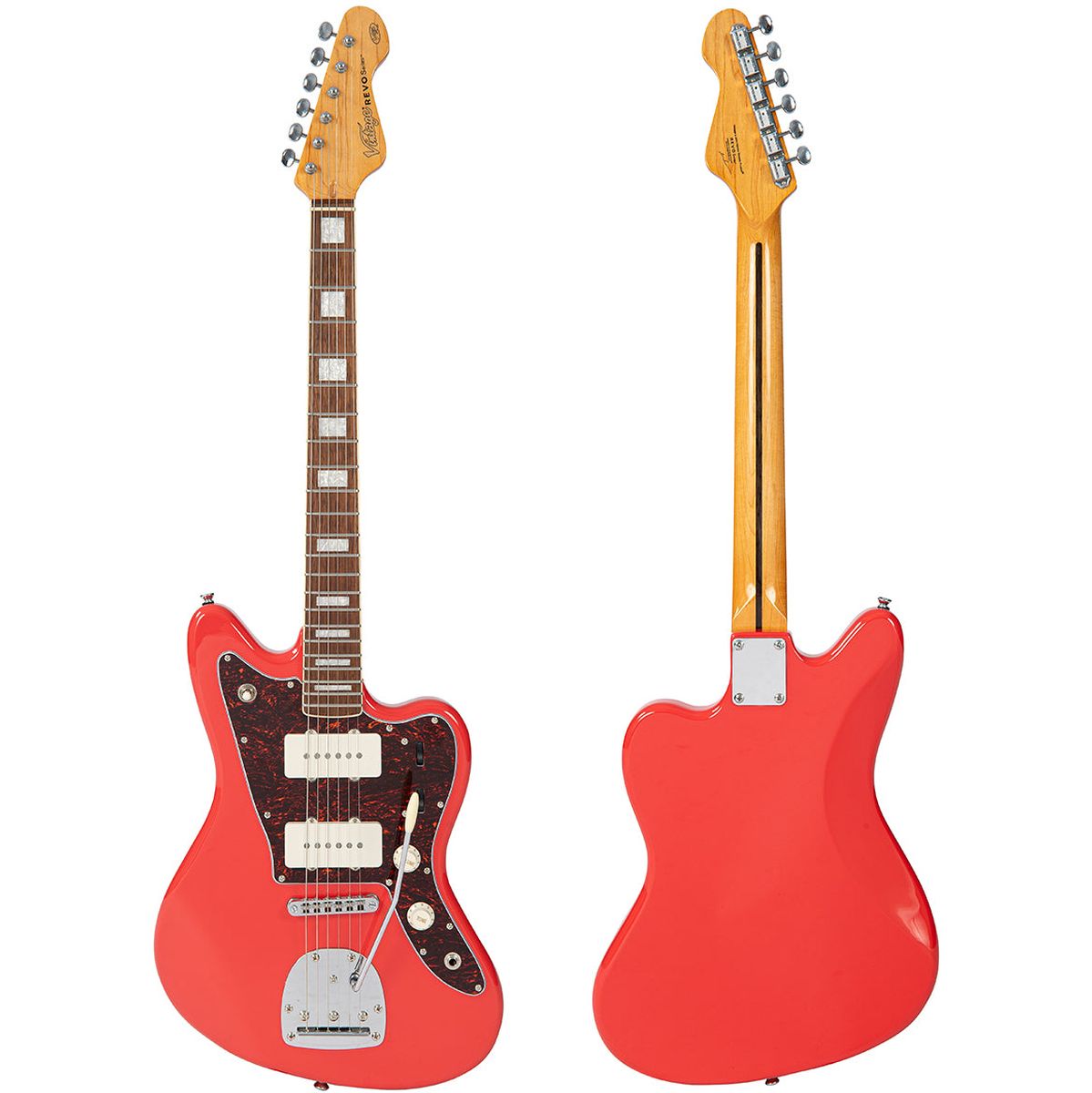 Vintage Revo Series Surfmaster 90 Guitar - Firenza Red