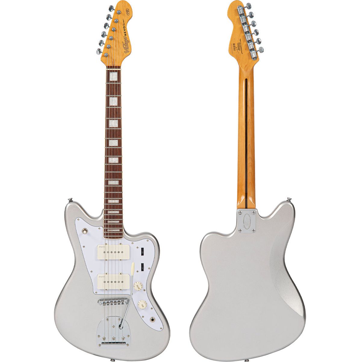 Vintage Revo Series Surfmaster 90 Guitar - Metallic Silver