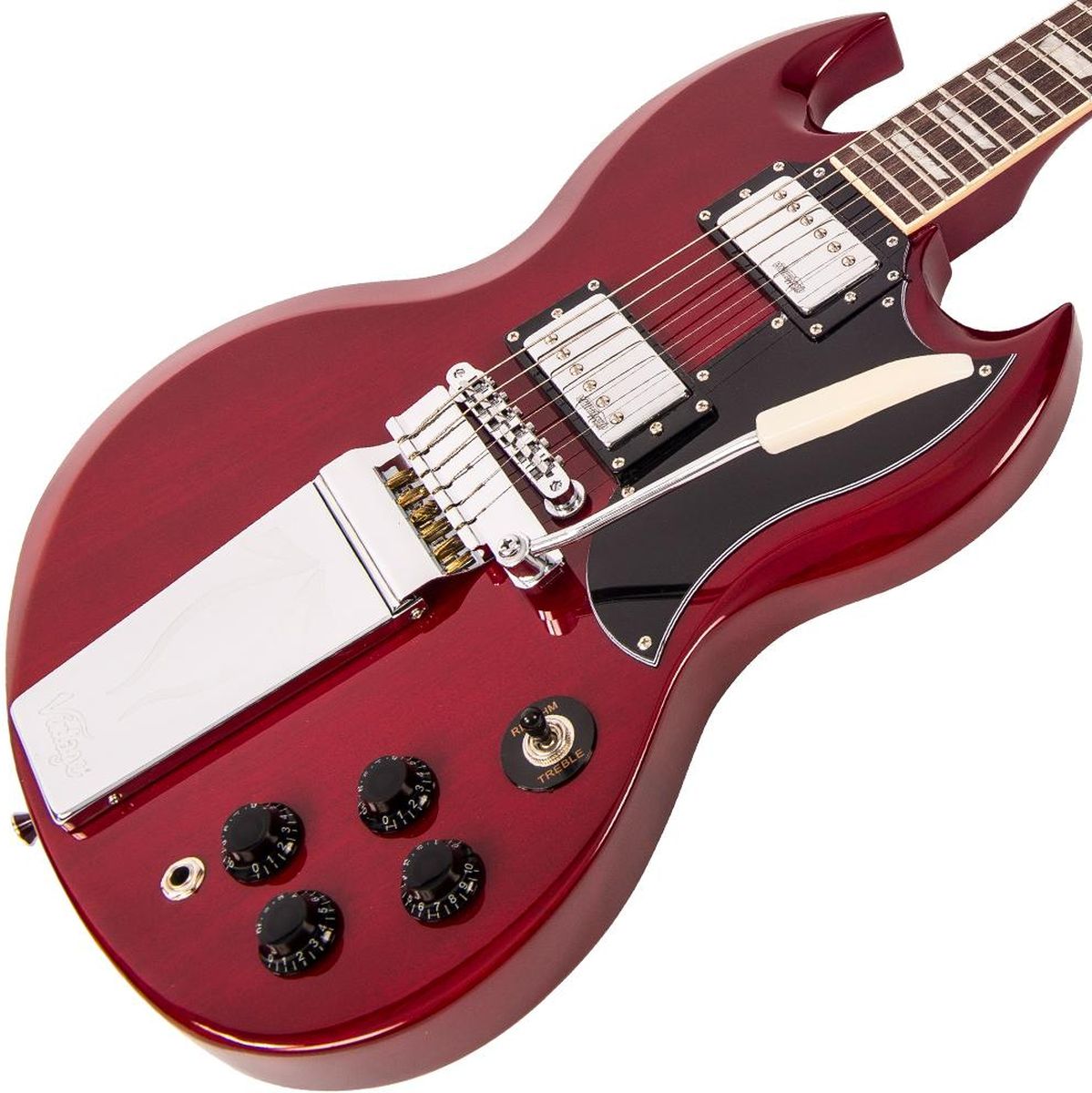 Vintage VS6 Guitar Wvibrola Tailpiece - Cherry Red