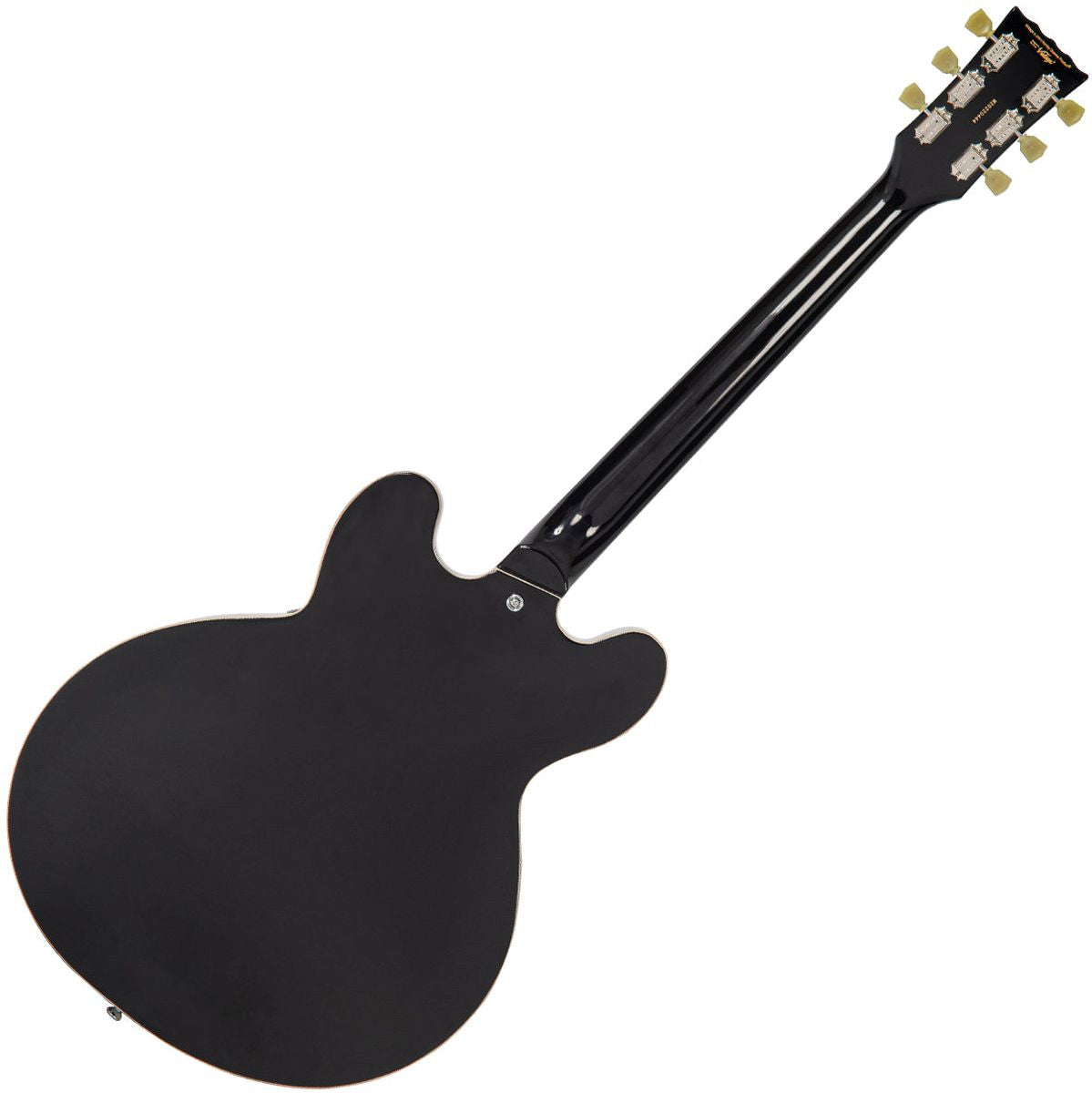 Vintage Semi-Acoustic Guitar w/ Bigsby - Gloss Black