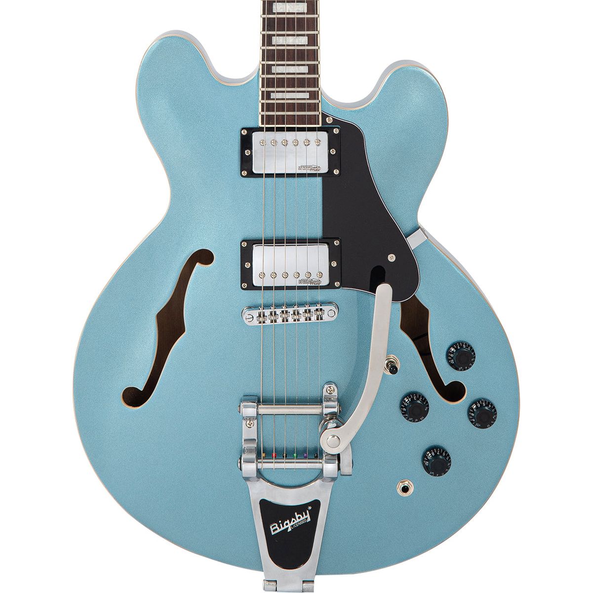 Vintage Semi-Acoustic Guitar w/ Bigsby - Gun Hill Blue