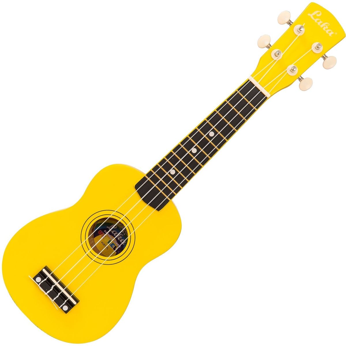 Laka Rainbow Series Ukulele &amp; Bag - Yellow