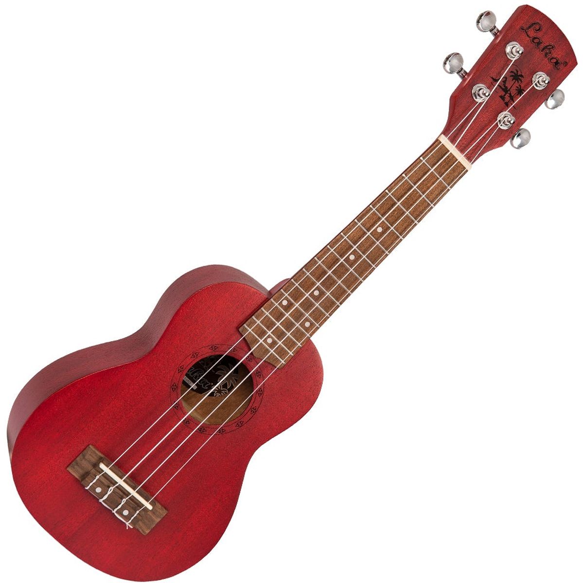 Laka Sapele Series Soprano Ukulele &amp; Bag - Rustic Red