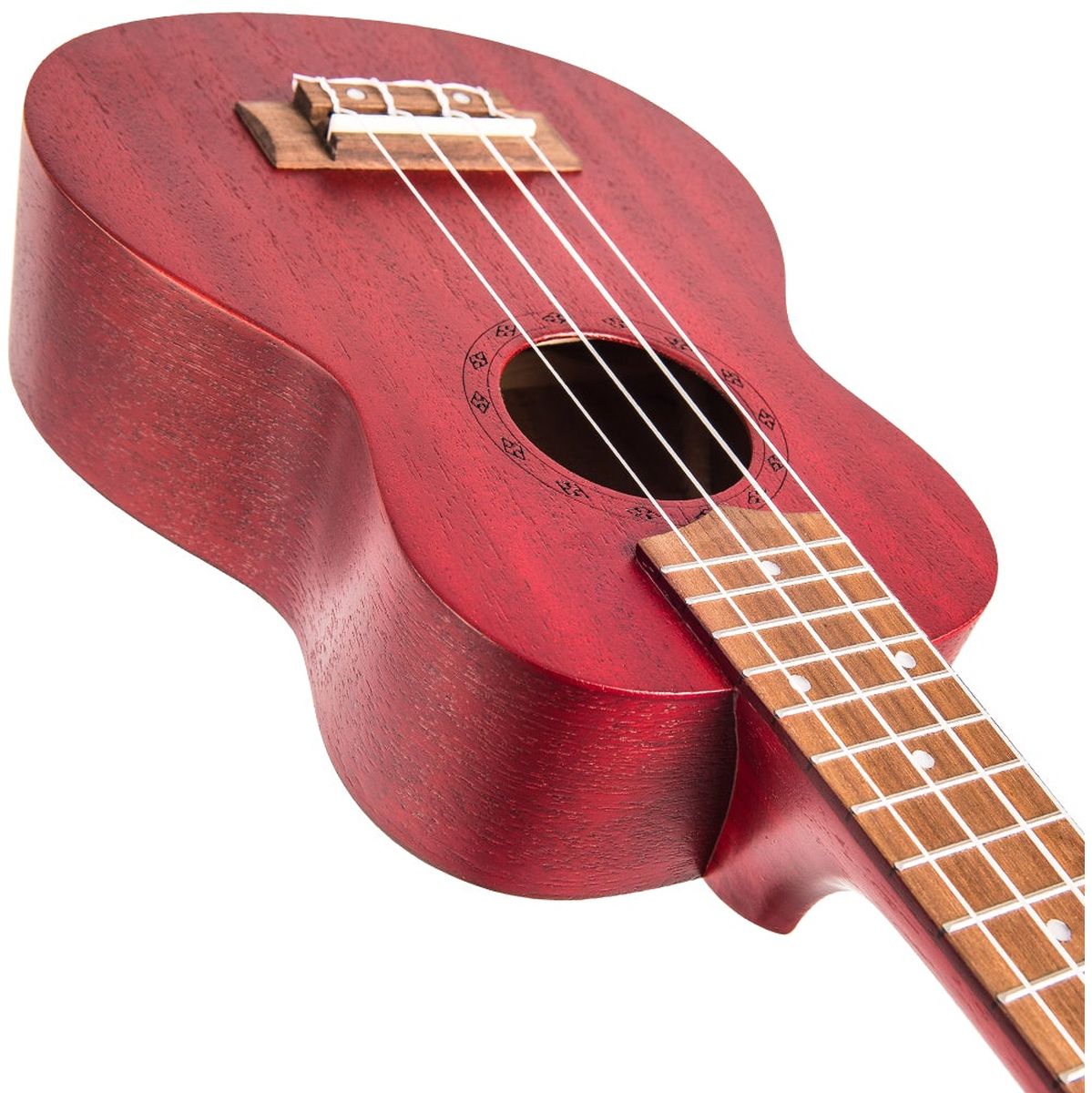 Laka Sapele Series Soprano Ukulele &amp; Bag - Rustic Red
