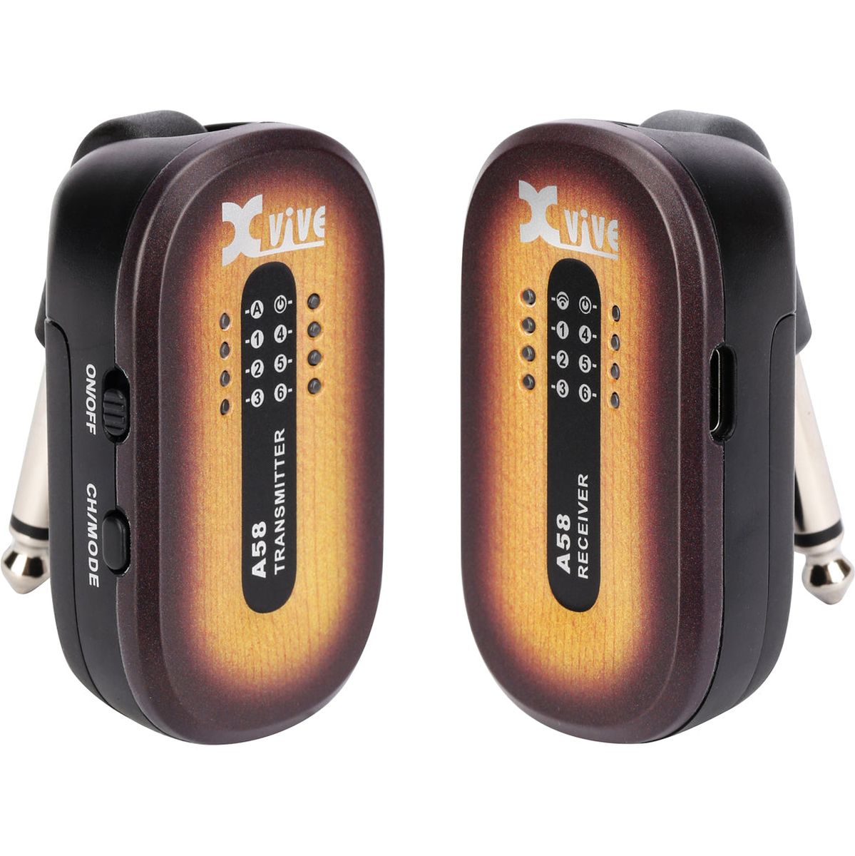 Xvive A58 - 5.8GHz Wireless Guitar System Wcase - Vintage Sunburst